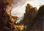 Thomas Cole Indian Sacrifice, Kaaterskill Falls and North South Lake oil on canvas